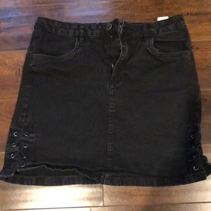 Black Denim Skirt